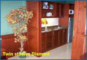 Full equiped kitchen twin studio for rent in Pattaya View Talay 2.