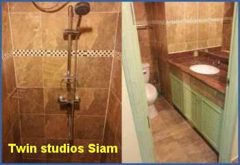 Huge bahtroom. twin studio for rent in Pattaya View Talay 2.