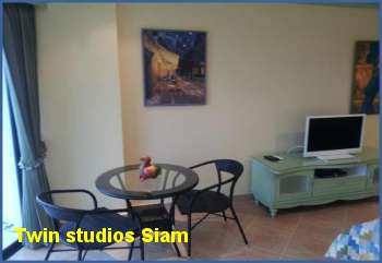 Cable TV and DVD player. Jomtien twin studios for rent  Jomtien.