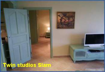 Nice twin studios. apartment rental in Pattaya Jomtien.